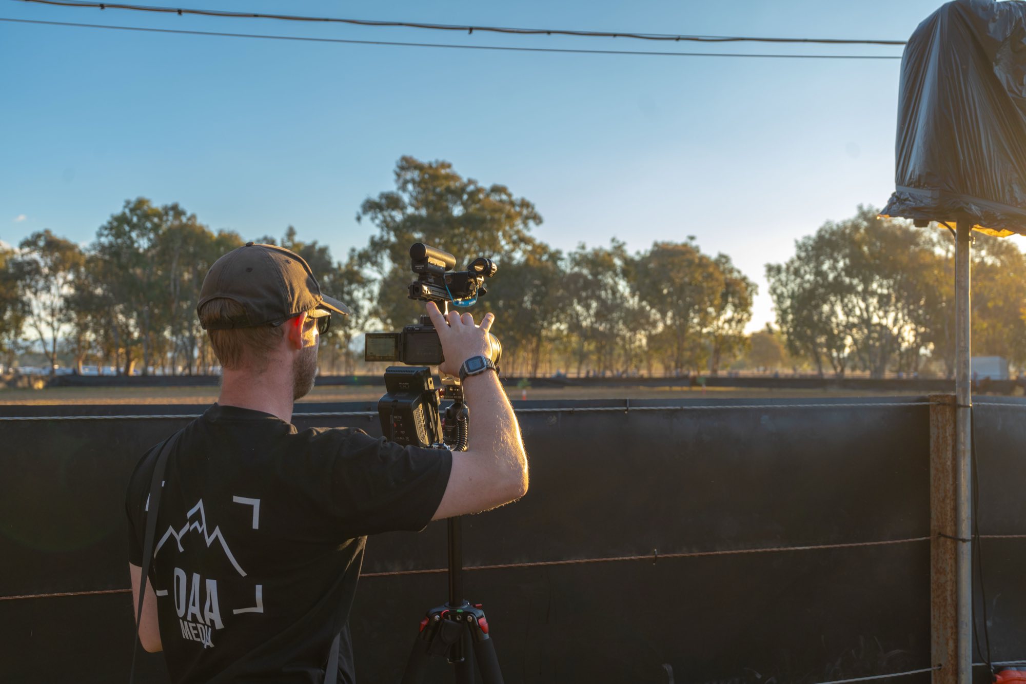 Jake filming at golden hour