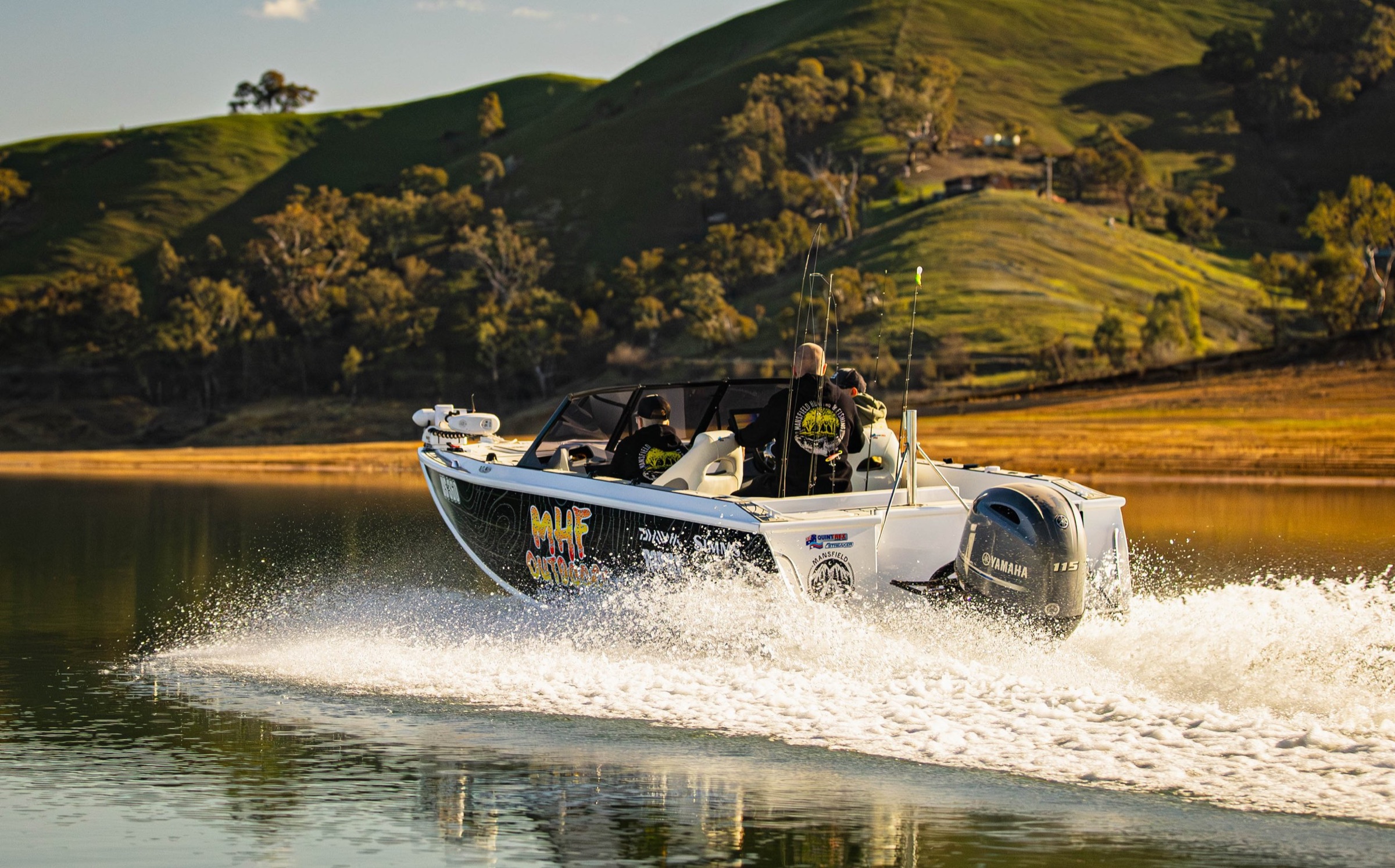 Filming on the water for Mansfield Hunting & Fishing